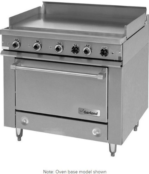 Garland 36ES38 Heavy-Duty Electric Range with Griddle Top and Storage Base, 72 Amps, 60 Hertz, 1 Phase, 208 Volts, 15 Kilowatts, Solid Door, Full Surface Griddle Location, 36