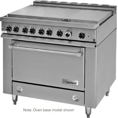 Garland 36ES39 Heavy-Duty Electric Range with 6 Boiler Top Sections and Storage Base, 89 Amps, 60 Hertz, 1 Phase, 208 Volts, 12 Kilowatts, Boiler Top Burner, Solid Door, Freestanding Installation, Electric Power Type, Storage Base Range, 6