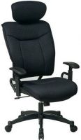 Office Star 37016 Black Deluxe Mesh Managers Chair with Adjustable Headrest, Built-in Lumbar Support, One Touch Pneumatic Seat Height Adjustment, 2-to-1 Synchro Tilt Control with Adjustable Tilt Tension and Tilt Lock, 27.5'' - 31.75'' Arm Height, 18'' - 22.25'' Seat Height, 21'' Seat Depth, Replaces 37006 (37-016 37 016) 