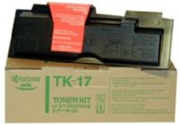Kyocera 37027017 model TK-17 Black Toner Cartridge, For use with FS-1000 Plus and FS-1010 Kyocera Mita Fax Machines, Laser Print Technology, 6000 Page Print Yield, New Genuine Original OEM Kyocera Brand, UPC 803235970458 (37-027017 37 027017 TK 17 TK17) 
