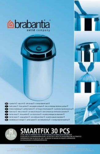 Brabantia 370762 Bin liners H, 50 Liter Dispenser, 30 bags/dispenser, 9 dispensers per box, 270 bags total (370762 370-762 370 762 3707-62)