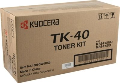 Kyocera 370AF001 Model TK-40 Black Toner Cartridge for use with Kyocera KM-F650 Printer, Up to 9000 pages at 5% coverage, New Genuine Original OEM Kyocera Brand (370-AF001 370 AF001 370AF-001 370AF 001 TK40 TK 40) 