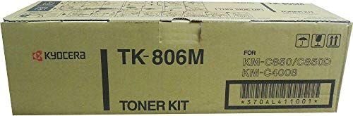 Kyocera 370AL411 Model TK-806M Magenta Toner Kit For use with Kyocera KM-C408, KM-C850 and KM-C850D Color Laser Printers; Up to 10000 Pages Yield at 5% Average Coverage; UPC 708562022231 (370-AL411 370A-L411 370AL-411 TK806M TK 806M)