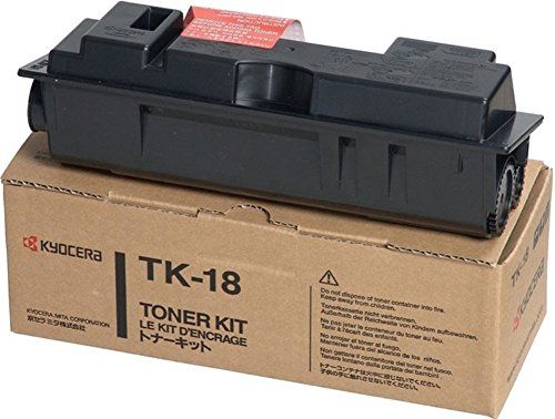 Kyocera Mita 370QB0KM Model TK18 Black Toner Kit For FS-1020D/ KM-1500/ 1815/ 1820, Yields (approx.) 7200 pages, Printer Technology Laser, New Genuine Original OEM Kyocera Brand, UPC 765788211429 (TK-18 TK 18 370Q-B0KM KYO370QB0KM)