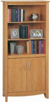 O'Sullivan 40351, Two Door Library Bookcase, Three shelves, Two doors conceal storage area with one adjustable shelf Striking design, finished in an Bank Alder laminate, Cubic Ft 3.83, Weight 100.00 lbs. Transitions Collection.(40351, OSU40351, OSU-40351, OSU 40351, OSullivan)