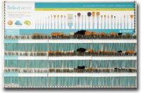 Princeton 3750AW108D Select Artiste, 108 SKU Brush Display Assortment (Wall); Unique shapes that offer endless possibilities for artists; Matte aqua painted handles; Nickel-plated brass ferules; For use with acrylic, watercolor, and oil paint; Perfect for painting, staining, and glazing; UPC PRINCETON3750AW108D  (PRINCETON3750AW108D PRINCETON 3750AW108D 3750 AW108D 3750AW 108D 3750AW108 D 3750 AW 108 D) 