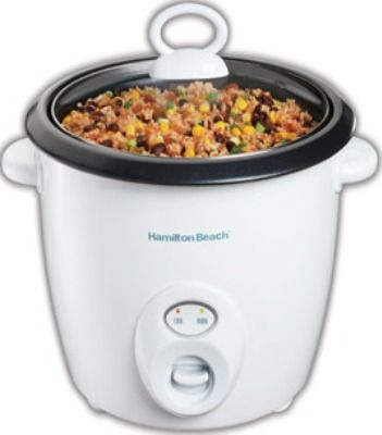 Hamilton Beach 37532 Rice Cooker, 20 Cup Capacity, Nonstick bowl, Automatically cooks rice, then shifts to keep warm, Dishwasher safe nonstick bowl & glass lid, Accessories included (37-532 375-32)