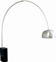 Wholesale Interiors 375A-BLK Arco Floor Lamp White, Cube marble base in black or white provides remarkable stability, Sleek metal dome shade and steel arch, Minimalist design that is sure to complement your modern interior, 84"W x 95"H Lamp, 9.5"W x 7"D x 21.5"H Base, 11.5"Diameter Shade, UPC 878445004118 (375ABLK 375A-BLK 375A BLK 375ABLACK 375A-BLACK 375A BLACK) 
