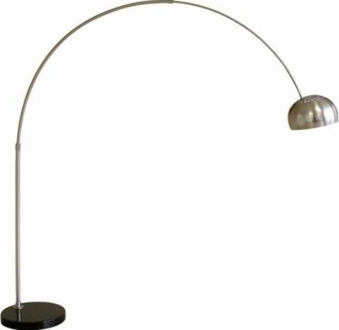 Wholesale Interiors 375B-BLACK Bardolph Marble Base Arched Floor Lamp in Black, 60 w Bulb type, 83