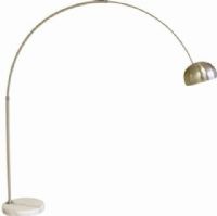 Wholesale Interiors 375B-WHITE Bardolph Marble Base Arched Floor Lamp in White, 60 w Bulb type, 83" W x 81" H Lamp, 15.5" W x 2.25" H Base, 11.5" Diameter Shade, Flat, round marble base in black or white provides remarkable stability, Sleek metal dome shade and steel arch, Minimalist design that is sure to complement your modern interior, UPC 878445004002 (375BWHITE 375BWHT 375B-WHT 375B WHT 375B) 