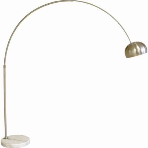 Wholesale Interiors 375B-WHITE Bardolph Marble Base Arched Floor Lamp in White, 60 w Bulb type, 83