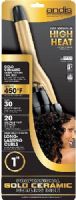 Andis 37665 Professional Gold Ceramic 1" Curling Iron, Ideal for curling and straightening hair with minimal damage, 20 variable heat settings, High heat creates long-lasting curls, Fast 30-second heat-up, 450ºF high heat for long-lasting styles, Dual voltage for worldwide use, Auto shut-off and cool tip for added safety, Tangle-free, swivel cord, UPC 040102376658 (37-665 376-65) 