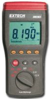  Extech 380363 Digital High Voltage Insulation Tester; Test voltages 250V, 500V and 1000V; Measure Insulation Resistance to 10GOhms; Large LCD display with analog bargraph; Lo ohms function for testing connections; Automatic discharge of capacitive voltage charges; AC/DC voltage measurement up to 999V; Manual data record and read function (9 sets); Live circuit display warning and beeper; UPC 793950383636 (380363 380-363 380 363) 