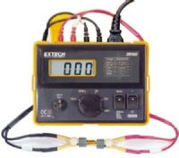 Extech 380462-NIST Precision MilliOhm Meter 220VAC with NIST Certificate; High accuracy and performance for low resistance measurements; Large 0.7 in. LCD 1999 count; 4-wire cables with Kelvin clip connectors; Manual zero display adjust (380462NIST 380462 NIST 380-462 380 462) 