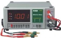 Extech 380560-NIST Precision MilliOhm Meter, 110VAC with NIST Certificate; 7 ranges for wide 20.00 mohm to 20.00 kohm low resistance measurements; High resolution to 0.01 mohm; 1999 count display with large 0.8 in. digits; 4-wire test cable with Kelvin clip connectors (380560NIST 380560 NIST 380-560 380 560) 