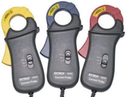 Extech 382097  Current Clamp Probes, 100A, Set of 3 AC Clamp Probes, 1.2 in. Clamp Jaw; Large backlighting LCD displays up to 35 parameters in one screen (3P4W); Clamp-on True RMS power measurements with on-screen Harmonics display (1-99th order); Simultaneous display of Harmonics and Waveform; UPC: 793950382974 (EXTECH382097 EXTECH 382097 CURRENT CLAMP)
