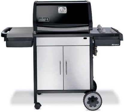 Weber 3821001 Model Spirit E310 NG Natural Gas Barbecue Grill, 60,000 BTU-per-hour input, 2 Stainless steel burners, 26,000 BTU-per-hour input, Crossover ignition system, Porcelain-enameled cooking grates, Porcelain-enameled Flavorizer bars (3821001 382-1001 382 1001 E310 E-310 E 310 E310 LP)