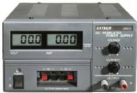 Extech 382213 Digital Triple Output DC Power Supply; Dual 3-digit LCD Displays, 0-30V Voltage Output, DC; 0 to 3 Amps Current Output-DC; Status LED Current Limiting Indicator; More or less 1 percent Full Scale + 2 digits Accuracy; Less than 5mV Ripple and Noise; Less than 0.05 percent + 10mV Line Regulation Adjustable Voltage and Current output; UPC 793950382134 (382213 382-213 382 213) 