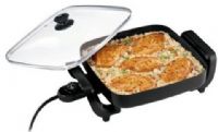 Proctor Silex 38520G Nonstick Electric Skillet, 144 square inch cooking surface, Nonstick surface, Adjustable heat, Cool-touch handles, Dome-shaped lid with steam vent, Dishwasher safe, Glass lid, UPC Code 022333385203 (38520-G 38520 G Hamilton Beach) 