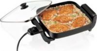Hamilton Beach 38525 Nonstick Electric Skillet, Adjustable heat from warm up to 400 degrees F, 144 square inch cooking surface, Nonstick cooking surface for easy cooking & cleanup, Cool-touch handles, Glass lid, Dishwasher safe (38-525 385-25) 