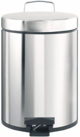 Brabantia 389146 Pedal Bin 5 Litre, Brilliant Steel, Solid metal lid, Strong plastic inner bucket, Robust pedal mechanism and high quality materials, Matching Brabantia bin liners (code B) with sealing tapes available, Sturdy carrying handle, Non-skid base, Plastic floor ring (389-146 389 146)