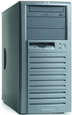HP Hewlett Packard 390411-001 ProLiant ML110 G3 - Tower - 1-way - 1 x P4 3.2 GHz - RAM 512 MB - CD - Gigabit Ethernet - Monitor : none - 4U, HDD bracket conversion kit for 3rd HDD installation, DVD-RW for simple back up, UPS options, 4 total I/O slots: Two (2) PCI 32/33MHz 3.3V slots and two (2) PCI Express 1 x4  and  1 x16; Integrated SATA RAID 0/1 (390411 001 390411001)