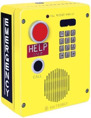 Gai-Tronics 394AL-001 Surface-Mount Emergency Telephone, Single-Button Auto-dial with CALL Pushbutton and Keypad, 12-Button, Braille Keypad, Audio Output 1 kHz tone @ 87 +/- 3 dB SPL @ 1 meter with 40 mA loop current, Weather-Resistant Wall-Mount Design Type-3R, Rugged Cast-Aluminum Enclosure with Powder-coated Epoxy (394AL001 394AL 001 394-AL-001 394 AL-001)  