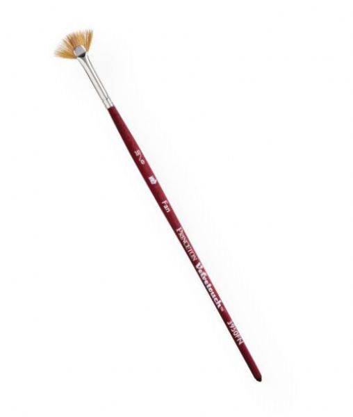 Princeton 3950FN100 Velvetouch Synthetic Mixed Media Fan 10/0 Brush; Luxe-blend synthetics for the best performance; Includes Velvetouch handles for ultimate comfort; The multi-filiament blend varies by brush style for maximum performance and excellent color-holding capacity; Precision tapering for fine point and spring; Nickel-plated brass ferule; For oil, acrylic, and watercolor paints; Fan 10/0 Brush; UPC 757063395276 (PRINCETON3950FN100 PRINCETON-3950FN100 VELVETOUCH-3950FN100 ARTWORK)