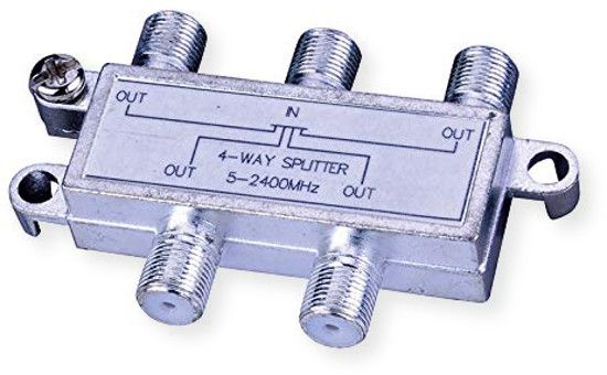 Vanco 3A0003X 4 Way 2.4 GHz Digital Splitter; Ideal for Use with Digital Satellite Systems; 4-Way- 2.4 GHz- 5-2150 MHz; Terminals are Standard F 75 Ohm Connectors; Mounting Tabs and Screws Included; UPC 741835071932 (3A0003X 3A0003-X 3A0003XSPLITTER 3A0003X-SPLITTER 3A0003XVANCO 3A0003X-VANCO) 