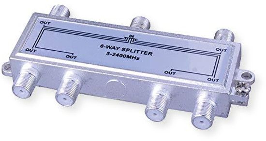 Vanco 3A0016X 6 Way 2.4 GHz Digital Splitter; Silver; Ideal for Use with Digital Satellite Systems; 6-Way- 2.4 GHz- 5-2150 MHz; Terminals are Standard F 75 Ohm Connectors; Mounting Tabs and Screws Included; UPC 741835109222 (3A0016X 3A0016-X 3A0016XSPLITTER 3A0016XSPLITTER 3A0016XVANCO 3A0016X-VANCO) 