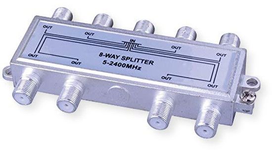 Vanco  3A0018X  8 Way 2.4 GHz Digital Splitter; Silver; Ideal for Use with Digital Satellite Systems; 8 Way 2.4 GHz- 5-2150 MHz; Terminals are Standard F 75 Ohm Connectors; Mounting Tabs and Screws Included; UPC 741835109239 (3A0018X 3A0018-X 3A0018XSPLITTER 3A0018XSPLITTER 3A0018XANCO 3A0018X-VANCO)