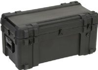 SKB 3R3214-15B-EW Roto-Molded Mil-Standard Utility Case with Empty Interior and wheels, Latch Closure Type, Polythylene Materials, Interior Contents None, 32" L x 14.5" W x 15.8" D Interior Dimensions, Roto-molded for strength and durability, Spring loaded rubber over molded handles, LLPDE shell for maximum impact resistance,  Side Handle, Telescoping Handle, Wheels Carry/Transport Options, Black Finish, UPC 789270321403 (3R321415BEW 3R3214-15B-EW 3R3214 15B EW) 