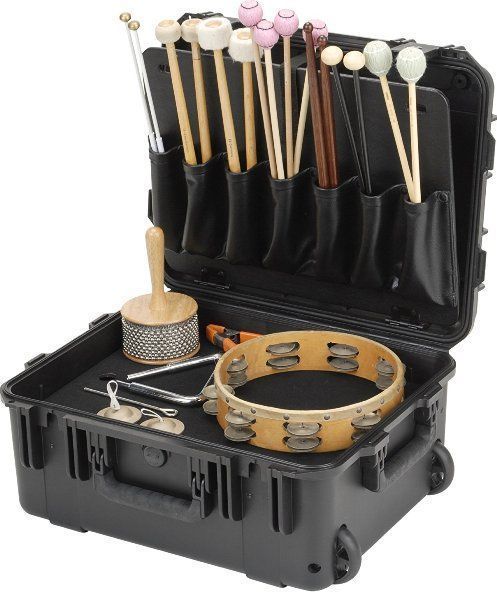 SKB 3i-1914-8B-P Percussion/Mallet Case With Mallet Holsters and Trap Table, Designed for the performing percussionist, Ultra high-strength polypropylene copolymer resin, Resistant to corrosion and impact damage, Continuous molded-in hinge, Patented 
