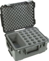 SKB 3i-2015-MC24 Waterproof Twenty Four Mic Case, 2" Lid Depth, 8" Base Depth, Holds 24 microphones and is extra deep to accommodate longer condenser mics, Large padded storage compartment for cables and mic clips and other mic essentials, Automatic ambient pressure equalization valve, Continuous molded-in hinge, Trigger release latch system, Injection molded, waterproof, ultra high-strength polypropylene copolymer resin, UPC 789270991361 (3I 2015 MC24 3I-2015-MC24 3I2015MC24) 