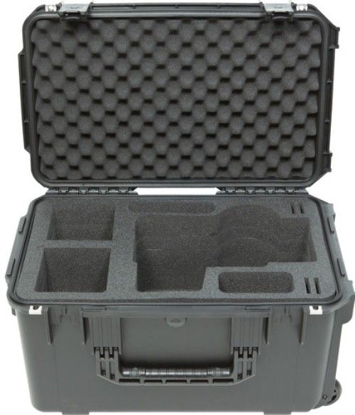 SKB 3i-221312BKU iSeries Waterproof Case with Wheels for Blackmagic URSA Mini, Blackmagic URSA Mini with shoulder mount attached, Four CFast cards, A pair of 8