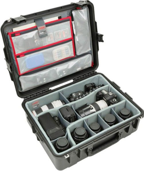 SKB 3i-2217-8DL iSeries 2217-8 Case with Think Tank Photo Dividers & Lid Organizer, 2 Cameras, up to 7 Lenses & More Holds, 2