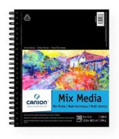 Canson 400059774 Artist Series 9" x 12" Mixed Media Pad (Side Wire); Heavyweight 138lb (224gsm) French paper perfect for final drawings; Two-sided, fine and medium textures in one sheet with excellent erasability; Ideal for dry media, wet mix media techniques, markers, pens, and collage; Side wire bound; 30-sheet pads; 9" x 12"; Shipping Weight 0.47 lb; Shipping Dimensions 12.01 x 10.24 x 0.47 in; EAN 3148950103338 (CANSON400059774 CANSON-400059774 ARTIST-SERIES-400059774  ARTWORK) 
