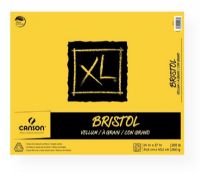 Canson 400061851 XL 14" x 17" Vellum Bristol Pad (Fold Over); Bright white bristol stock; The vellum (textured) surface is ideal for dry media such as pencil, charcoal, and pastel; Fold over bound pad; 25-sheets; 100 lb/260g; Acid-free; 14" x 17"; Shipping Weight 2.67 lb; Shipping Dimensions 17.03 x 13.98 x 0.49 in; EAN 3148950105639 (CANSON400061851 CANSON-400061851 XL-400061851 DRAWING) 