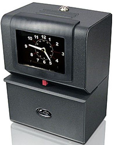 Lathem 4001 Heavy Duty 4000 Series Time Clock Automatic Time Recorder, Charcoal Gray Case, Black Clock Face, Month Jan-Dec Date 1-31, Standard Hours 1-12 Minutes 0-59, Rugged design can withstand high-volume use or harsh environments, Heavy-duty synchronous motor ensures time accuracy (4001 LTH4001 LTH-4001 LATHEM4001)