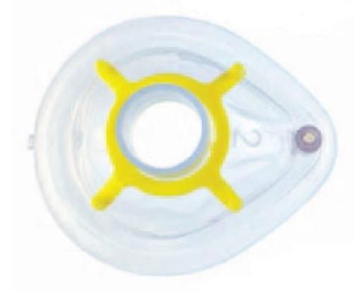SunMed 4-0110-02 Soft Disposable Face Mask, Clear Disp Child, Yellow, Box 30 units, Disposable & latex free, Inflatable cuff ensures patient comfort, Reduces wasted anesthetic gas pollution (4011002 4 0110 02)