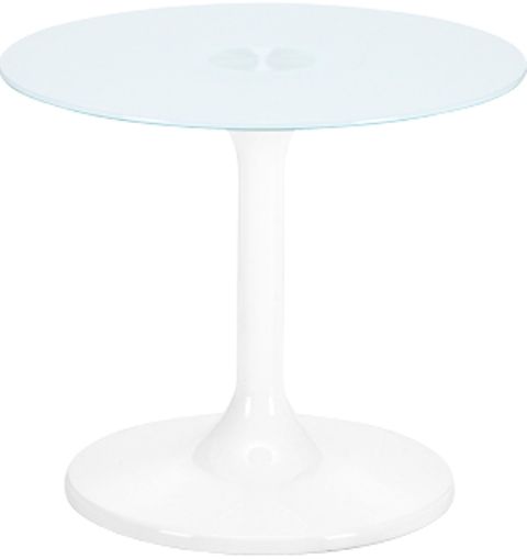 Zuo Modern 401102 Universe Side Table in Frosted, Contemporary / Modern / Glass Top Style, Acrylic Plastic Fiberglass / Glass / Aluminum Product Material, Round Shape, 20