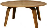 Wholesale Interiors 4030-WALNUT Harper Mid-Century Black Modern Molded Plywood Coffee Table, Sturdy construction, Molded / bent plywood, Wood veneer, Moden style, Round shape, Sturdy bent plywood construction ensures years of durable use, Coffee table perfect for minimalist decors, Mid-century modern design, Mid-century modern design, UPC 847321000155 (4030WALNUT 4030-WALNUT 4030 WALNUT) 