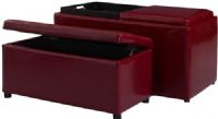 Linon 40461CRI-01-AS-U Red Croco BOGO Ottoman; Offers storage and functionality for any room in your home; Large ottoman has ample interior space for storing a multitude of items; Top flips, offering a cushioned side for seating and a tray side for storage/display; 275 lbs weight capacity; UPC 753793913544 (40461CRI01ASU 40461CRI-01ASU 40461CRI-01AS-U 40461CRI01-ASU) 