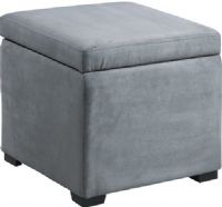Linon 40520GRY-01-AS Grey Judith Ottoman with Jewelry Storage, Ideal for added bedroom or closet storage, Plush cushioned top and a grey microfiber upholstered exterior, Once the lid is lifted, ample interior storage space is revealed, Single black jewelry tray inset lifts out allowing you to keep your jewels stored out of sight, UPC 753793926261 (40520GRY01AS 40520GRY01-AS 40520GRY-01AS) 