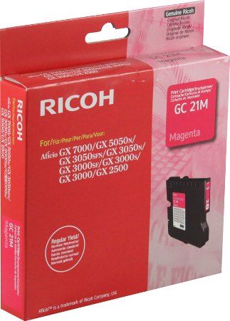 Ricoh 405534 Magenta Toner Cartridge for use with Aficio GX2500, GX3000, GX3000S, GX3000SF, GX3050N, GX3050SFN, GX5050N an GX7000 Printers; Up to 1000 standard page yield @ 5% coverage; New Genuine Original OEM Ricoh Brand, UPC 026649055348 (40-5534 405-534 4055-34) 
