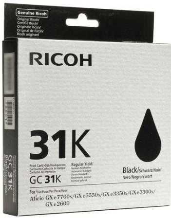 Ricoh 405688 Black Inkjet Cartridge for use with Aficio GXE2600, GXE3300N, GXE3350N and GXE7700N Printers; Up to 1920 standard page yield @ 5% coverage; New Genuine Original OEM Ricoh Brand, UPC 026649056888 (40-5688 405-688 4056-88) 