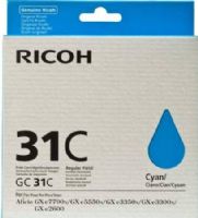 Ricoh 405689 Cyan Inkjet Cartridge for use with Aficio GXE2600, GXE3300N, GXE3350N and GXE7700N Printers; Up to 1920 standard page yield @ 5% coverage; New Genuine Original OEM Ricoh Brand, UPC 026649056895 (40-5689 405-689 4056-89)  