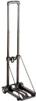 Safco 4058NC Plastic Luggage Cart, Black, Fold down the handle to create a large rolling platform, extend the handle halfway for a push-cart or to its full height for a telescoping handle that enables the cart to used as a dolly; 150 lbs. Weight Capacity, Folded Size 9.5x3.5x17.75", Toe Plate Dimensions 9.25x10" (4058-NC 4058N 4058 NC) 