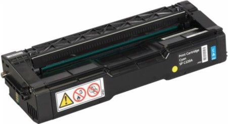 Ricoh 406047 Cyan Toner Cartridge for use with Aficio SP C220, SP C221, SP C222 and SP C240SF Printers; Up to 2300 standard page yield @ 5% coverage; New Genuine Original OEM Ricoh Brand, UPC 026649060472 (40-6047 406-047 4060-47) 
