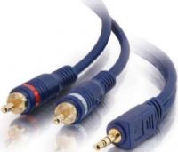 Cables To Go 40613 Velocity One 3.3 ft./1 Meter 3.5mm Stereo Male to Two RCA Stereo Male Y-Cable, Connects a 3.5mm Stereo Audio port to a RCA Stereo Audio cable, Gold plated contacts, Shielded to help reduce interference, Weight 0.160 lbs, UPC 757120406136 (40-613 406-13) 